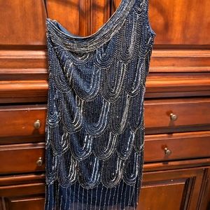 Vintage Nordstrom Pisarro Nights beaded dress - Gatsby
